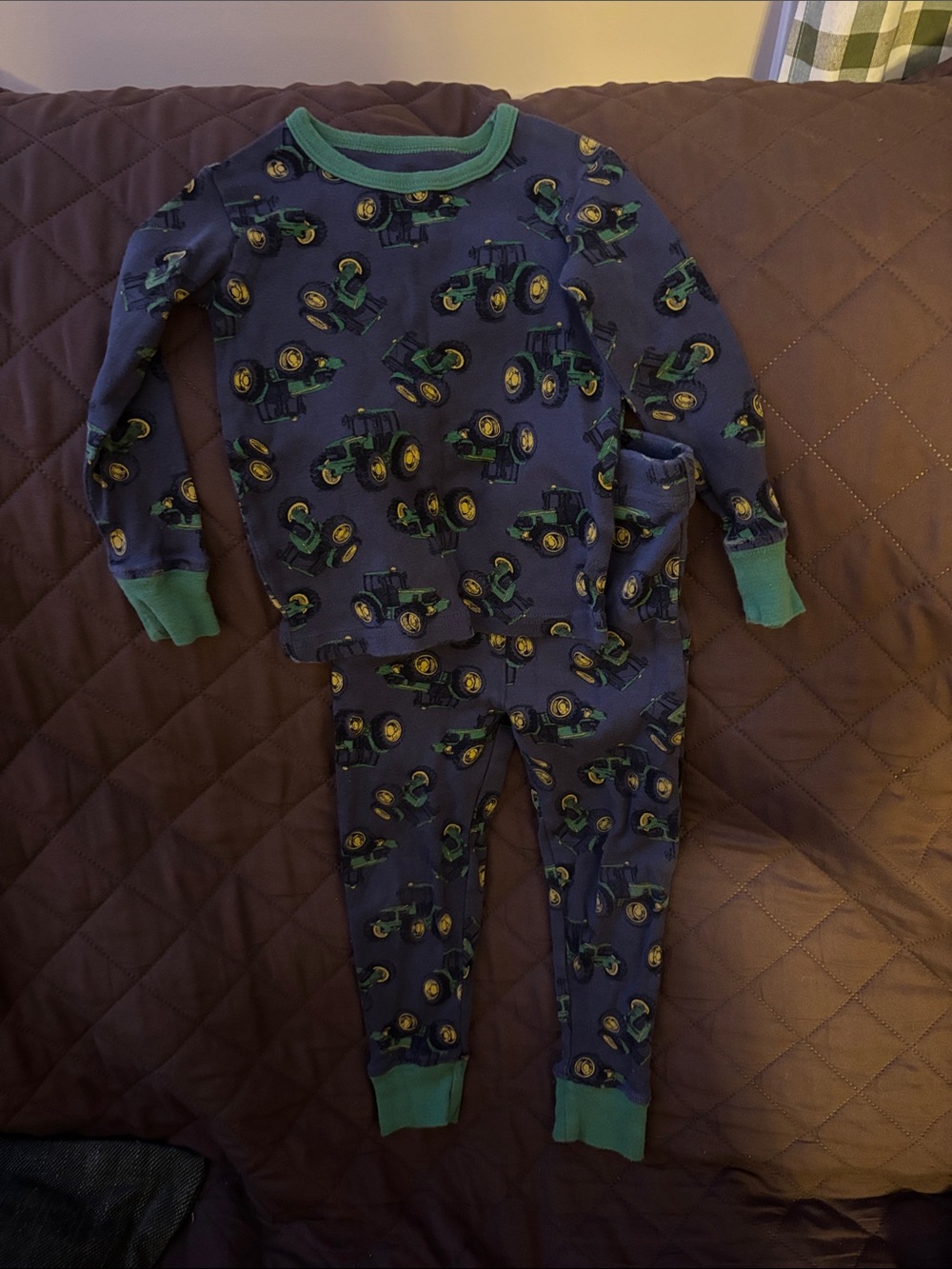 John Deere Navy and Green Tractor Pajama Set